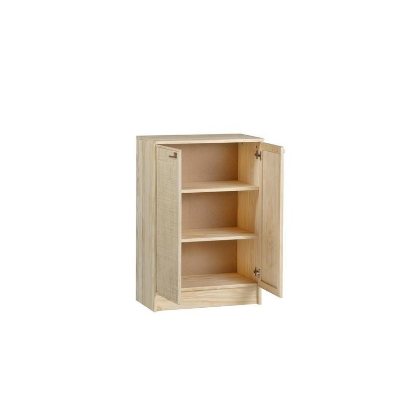 APARADOR MADERA Y FIBRA NATURAL AURA 65X36X96CM