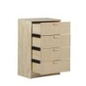 COMODA MADERA Y FIBRA NATURAL AURA 65X36X96CM