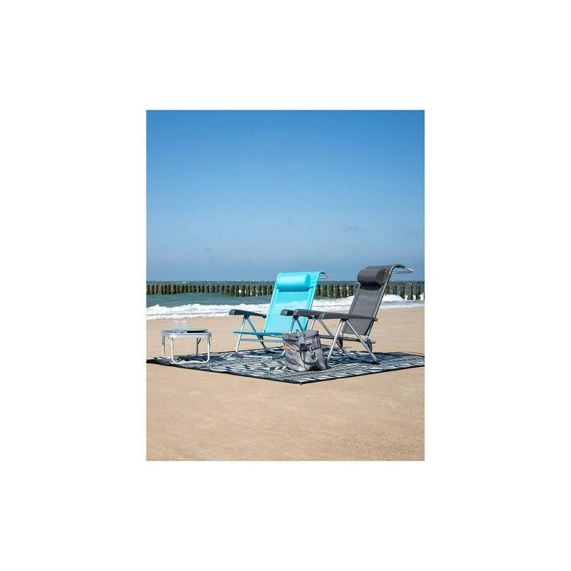 SILLA DE PLAYA SAINT-TROPEZ CON ALMOHADA AZUL
