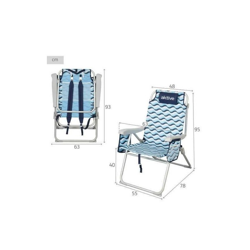 SILLA MOCHILA PLEGABLE XL 5POSIC 64X63X43/105CM