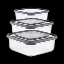 SET 3 TUPPER CUADRADO GRIS (400-800-1400ML) 04131