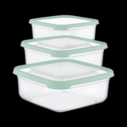SET 3 TUPPER CUADRADO VERDE (400-800-1400ML) 04130