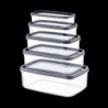 SET 5 TUPPER RECTANG GRIS 330-530-850-1300-2100ML