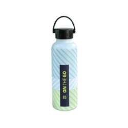 BOTELLA TERMO 750ML TURQUESA FLUOR PRINT ON THE GO