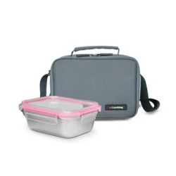 LUNCHBAG INOXBAG GRIS + 1 CONTENEDOR 0.7L  9293-TX