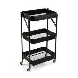 CARRO PLEGABLE METALICO NEGRO 45X29.5X77CM