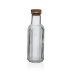 BOTELLA TRANSPARENTE RAYAS 1000ML 8.7X8.7X27.8CM