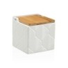 SALERO CUADRADO BLANCO HOJAS 11X11X11CM 22110131