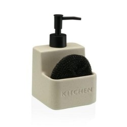 DISPENSADOR ESTROPAJERO BEIGE 10.5X10.5X16.8CM