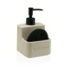 DISPENSADOR ESTROPAJERO BEIGE 10.5X10.5X16.8CM