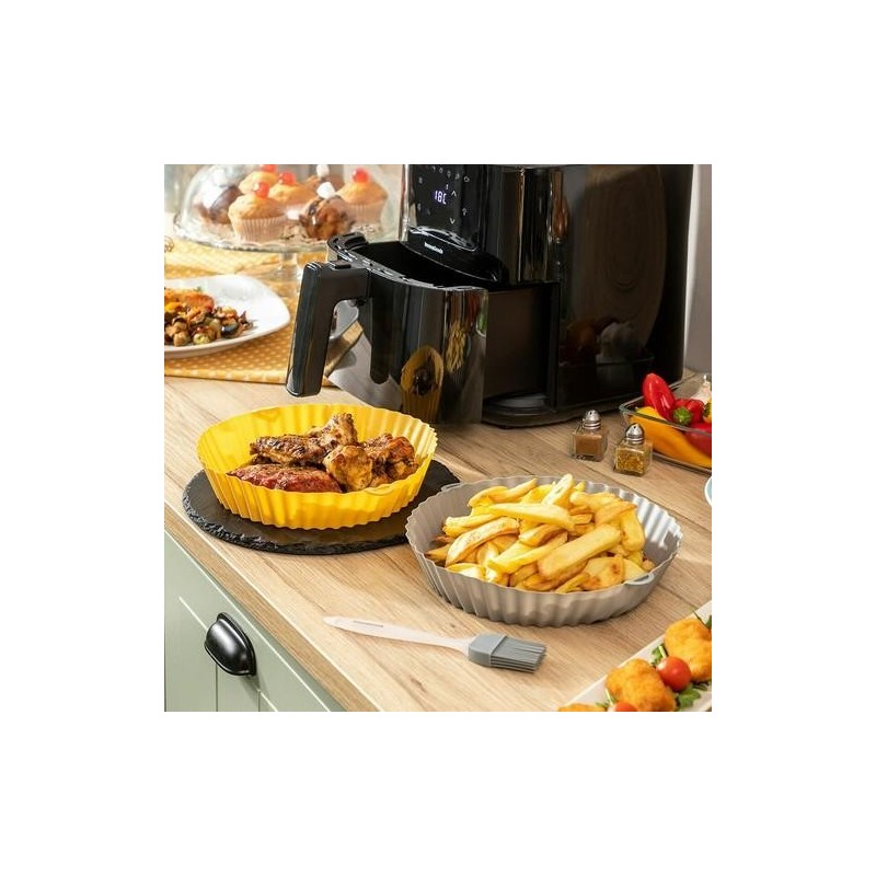 BANDEJA SILICONA FREIDORA AIRE SET 2UDS C/CEPILLO