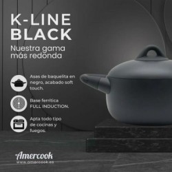 CACEROLA C/TAPA 20CM 3L K-LINE BLACK KLI0520