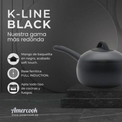 CAZO C/TAPA 16CM 2L K-LINE BLACK KLI0416