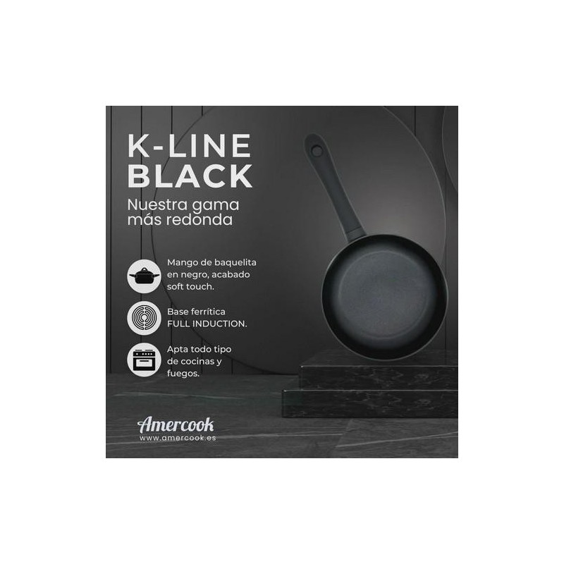 SARTEN 24CM FULL INDUCTION K-LINE BLACK  KLI0124