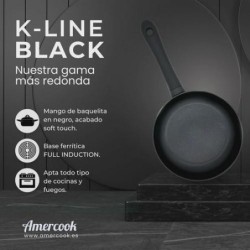 SARTEN 28CM FULL INDUCTION K-LINE BLACK  KLI0128