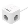 REGLETA CUBO 3 TOMAS+4 PUERTOS USB 5V/3A 3680W